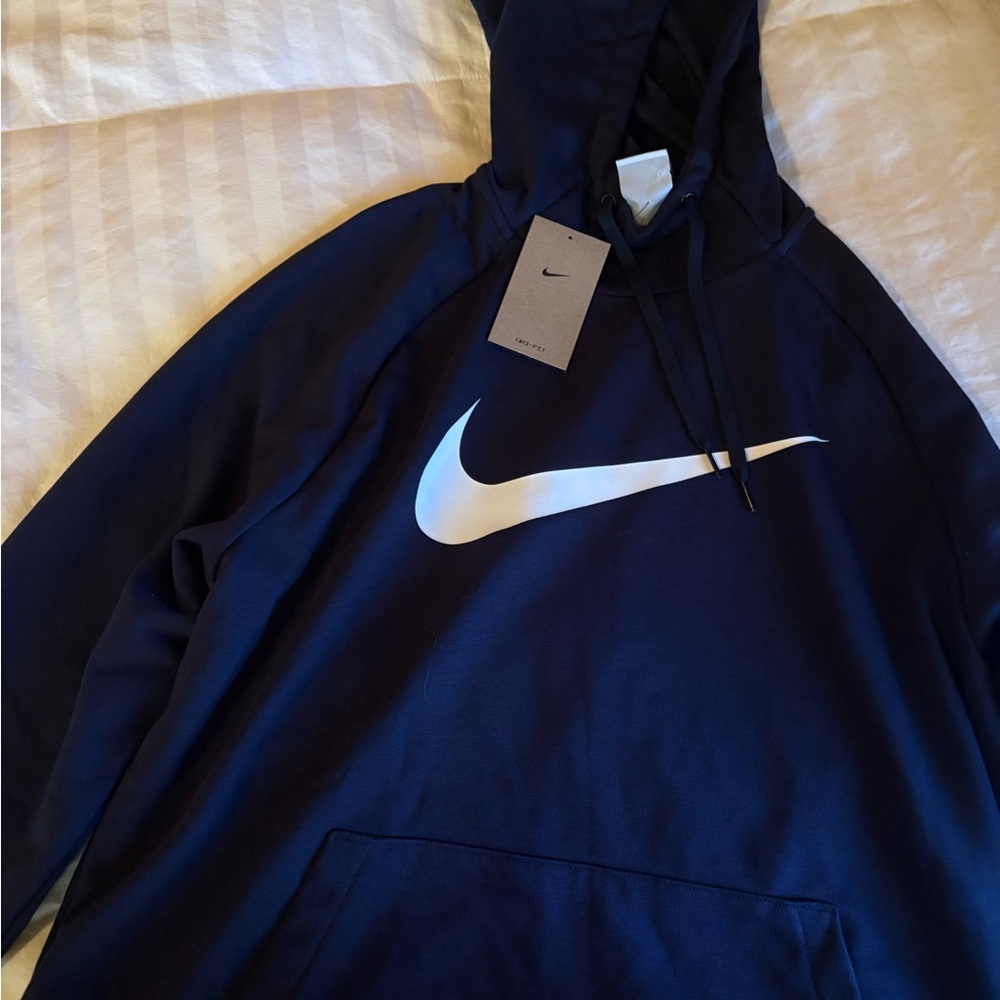 Nike Deep Blue Hoodie with White Swoosh